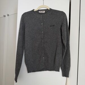 Miu Miu Cashmere Knit Cardigan - Slate Grey 38